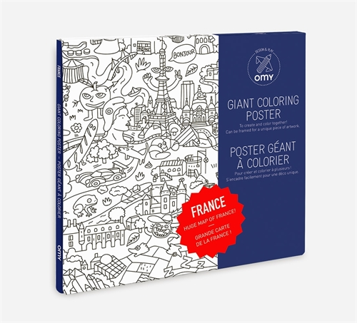 POSTER A COLORIER - FRANCE - 100 x 70 OMY