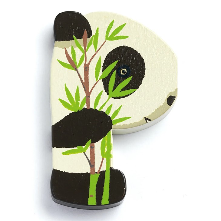 Lettre en bois animaux - P
