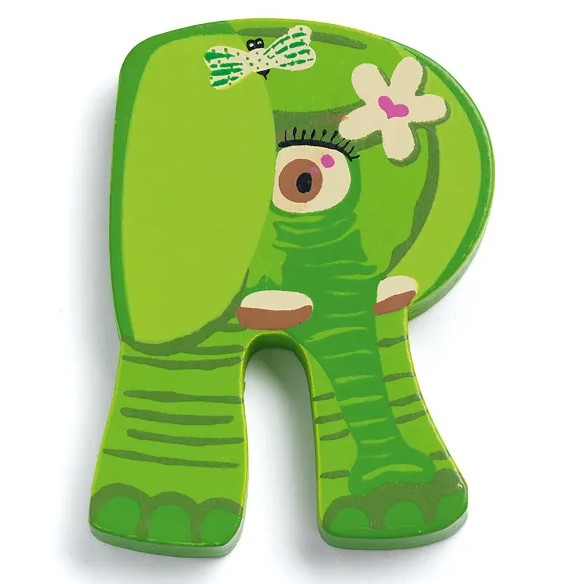 Lettre en bois animaux - R