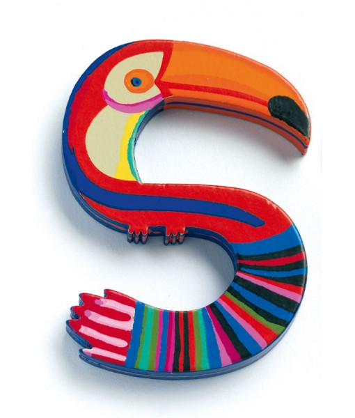 Lettre en bois animaux - S