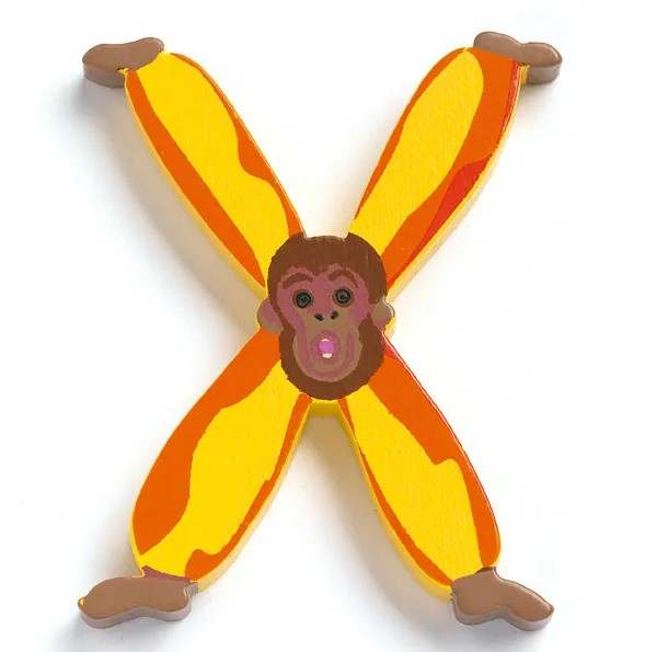 Lettre en bois animaux - X