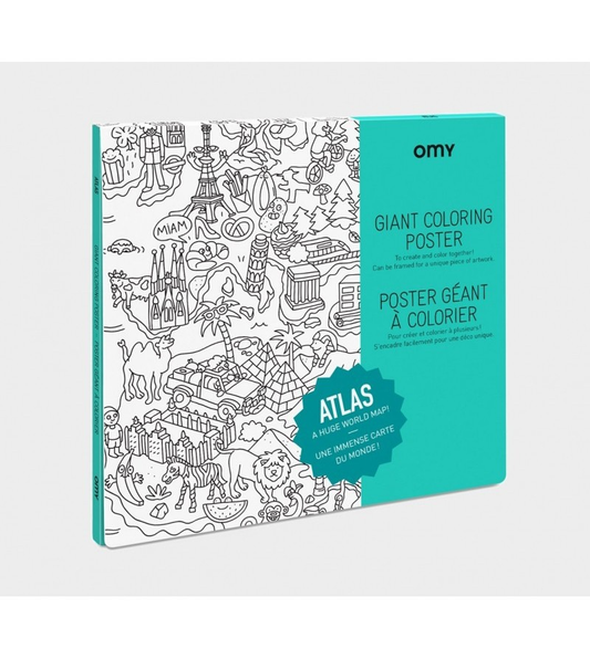 POSTER A COLORIER - ATLAS - 100 x 70 OMY