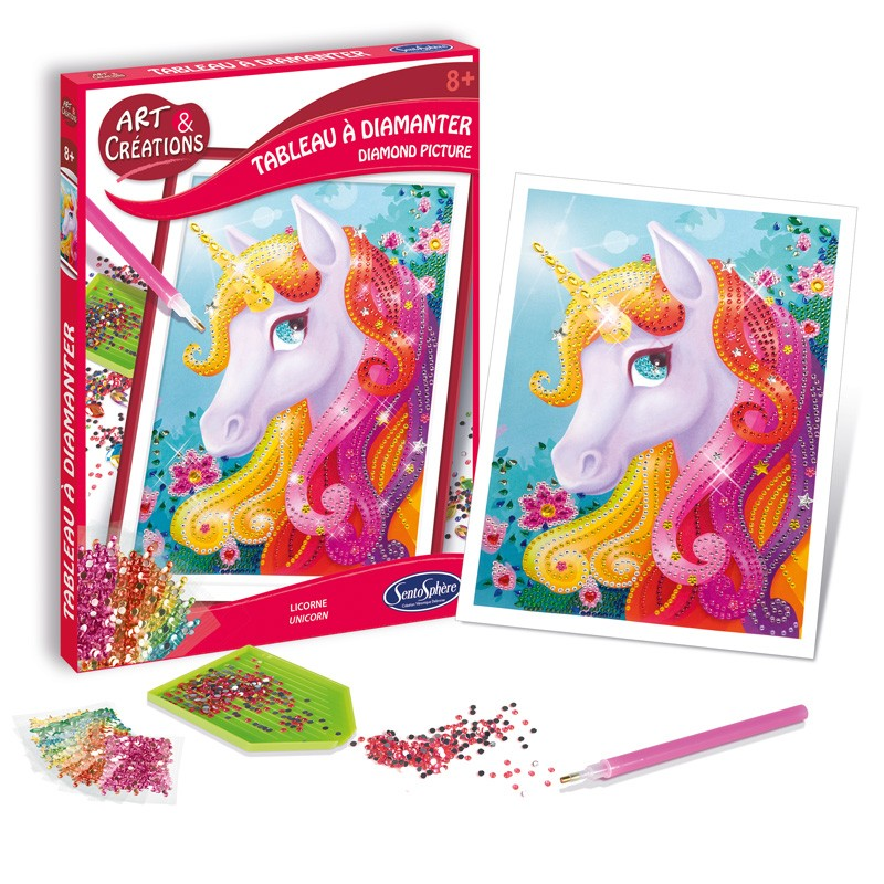 Tableau à diamanter : Licorne
