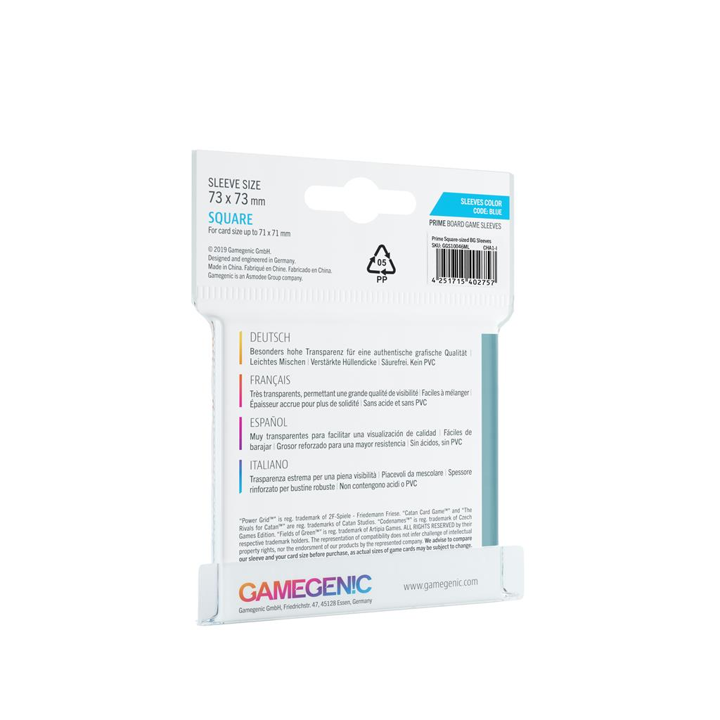 Gamegenic - 50 sleeves Blue Prime 73x73 Square - Protège-cartes