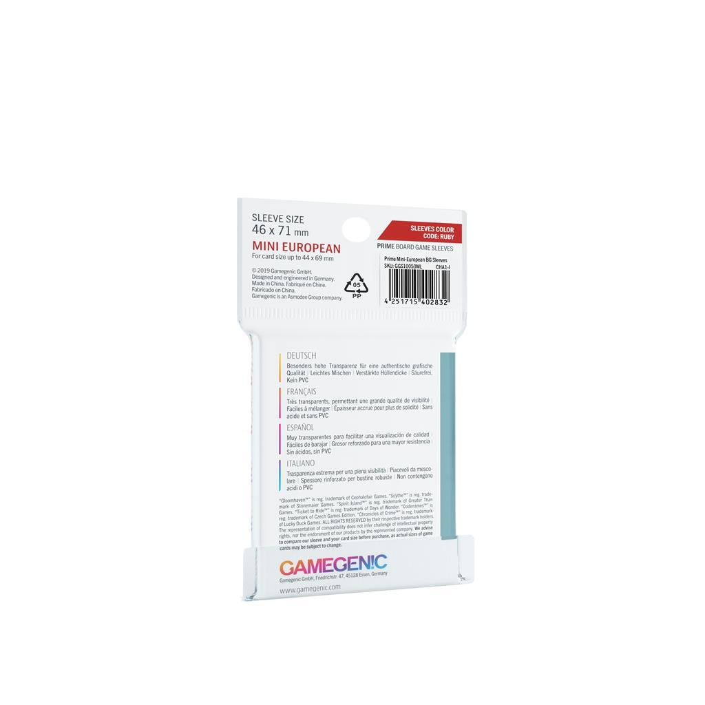 Gamegenic : 50 sleeves Prime 46x71 Mini EU - Protège-cartes