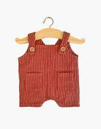 Salopette Antonin rayures santal - Pour poupée 34 cm