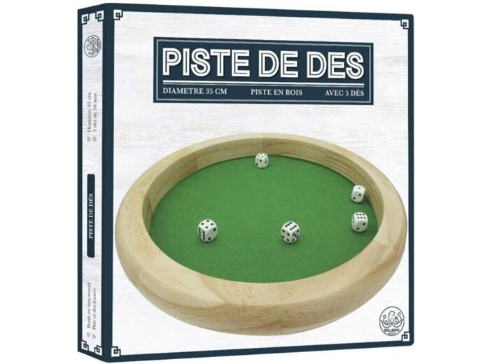 Piste 35 cm Bois avec 5 dés
