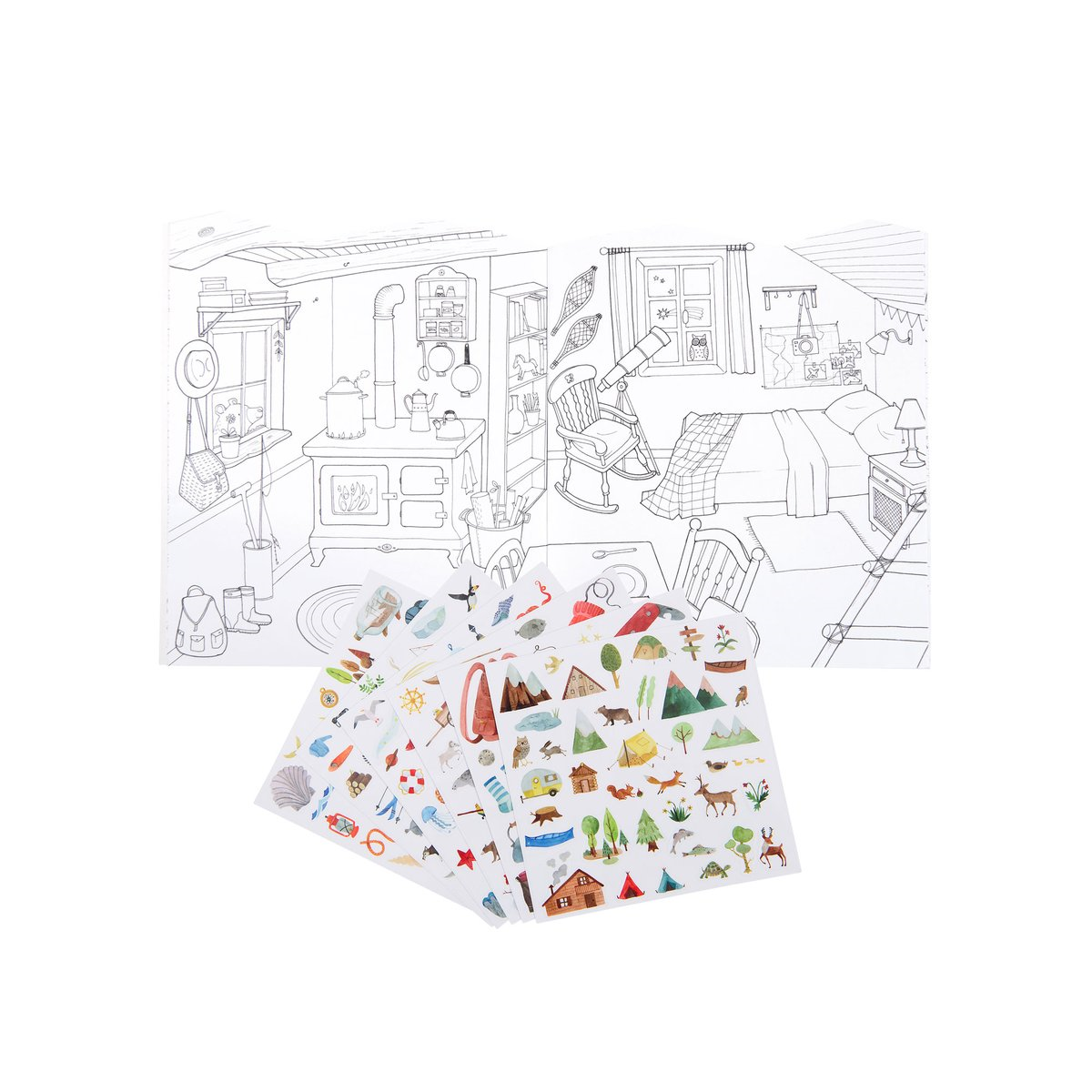 Cahier stickers L'explorateur - Le Jardin du Moulin - 20 pages