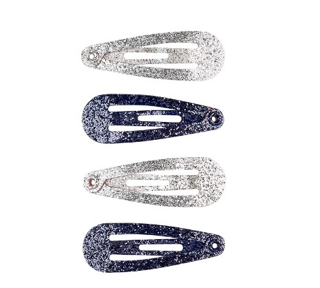 Barettes Irene glitter bleu nuit/argent