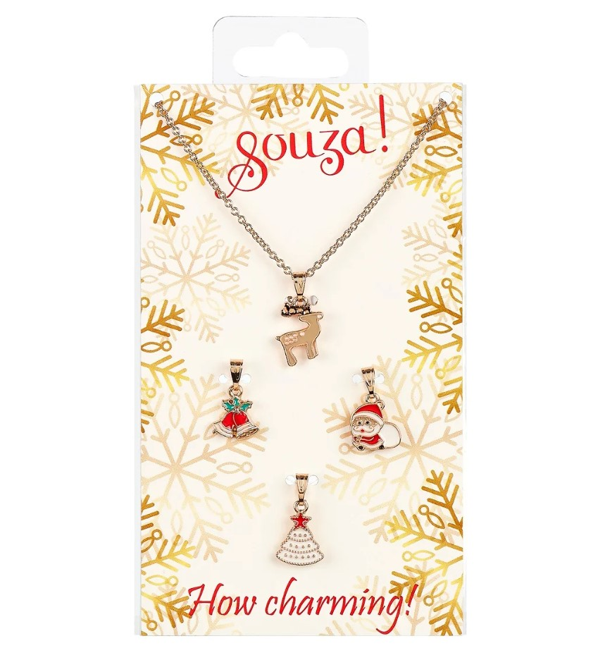 Set cadeau Noël, collier + 3 pendentifs