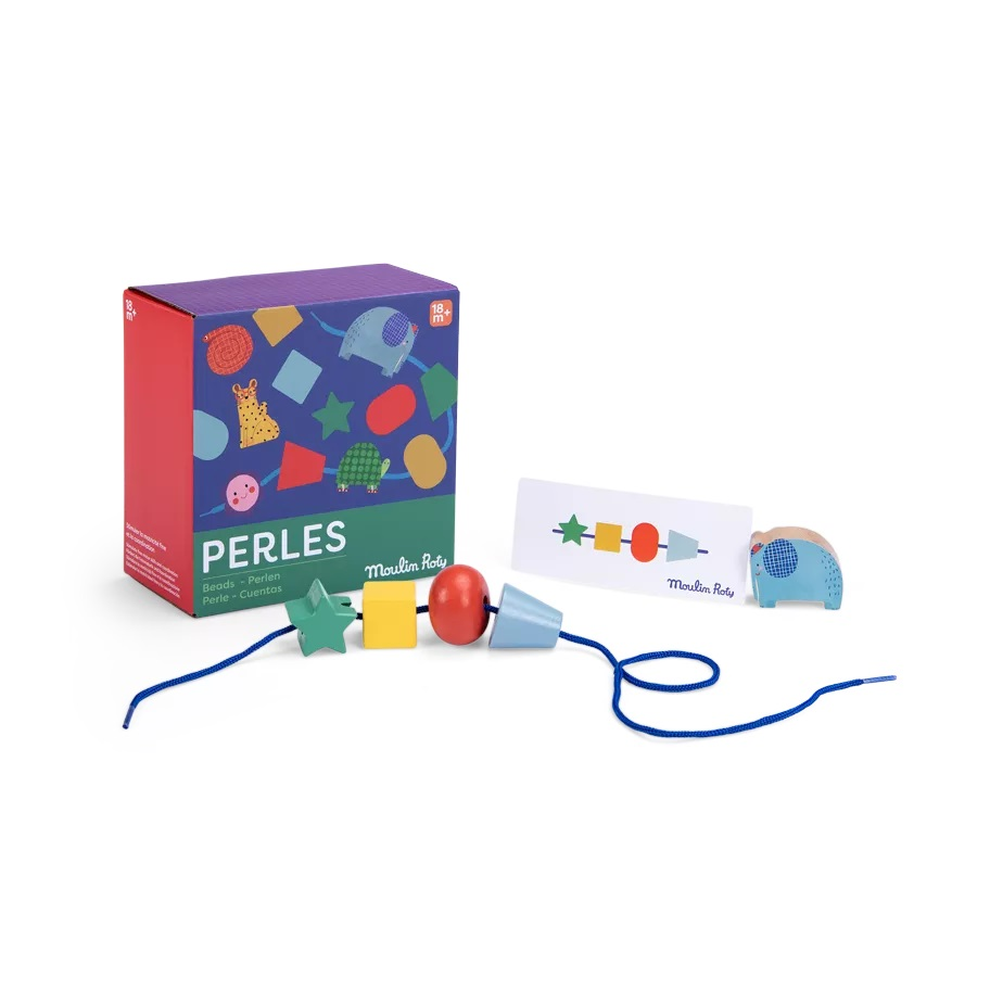 Jeu de perles en bois à enfiler Les Toupitis