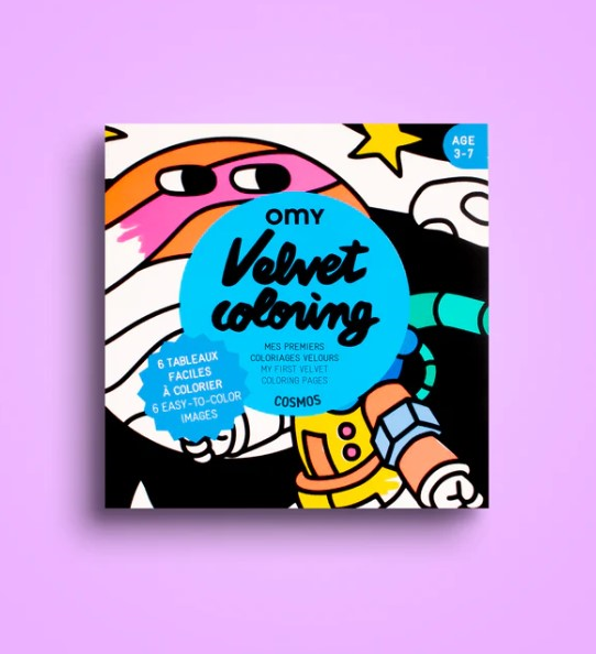 COSMOS COLORIAGE VELOURS OMY