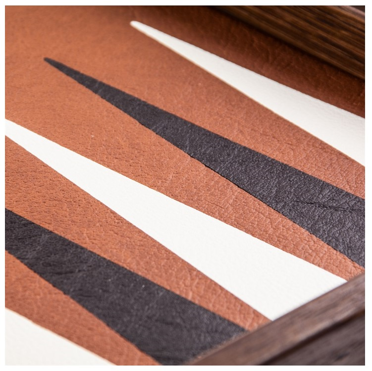 BACKGAMMON CUIR SYNTHETIQUE CARAMEL 48CM