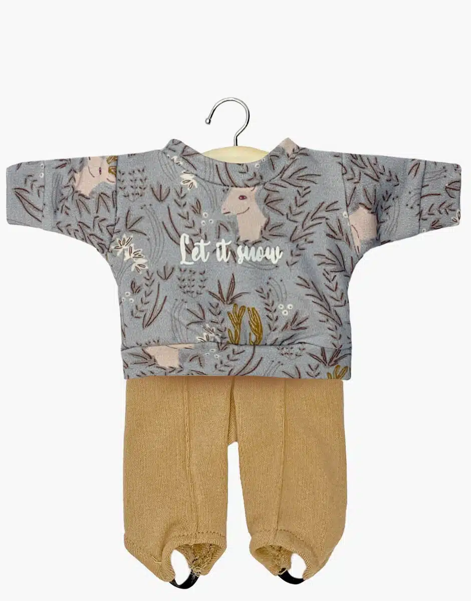 Ensemble sweat Jean-Claude en jersey Élaphe "Let's snow" et son fuseau Popeye ca