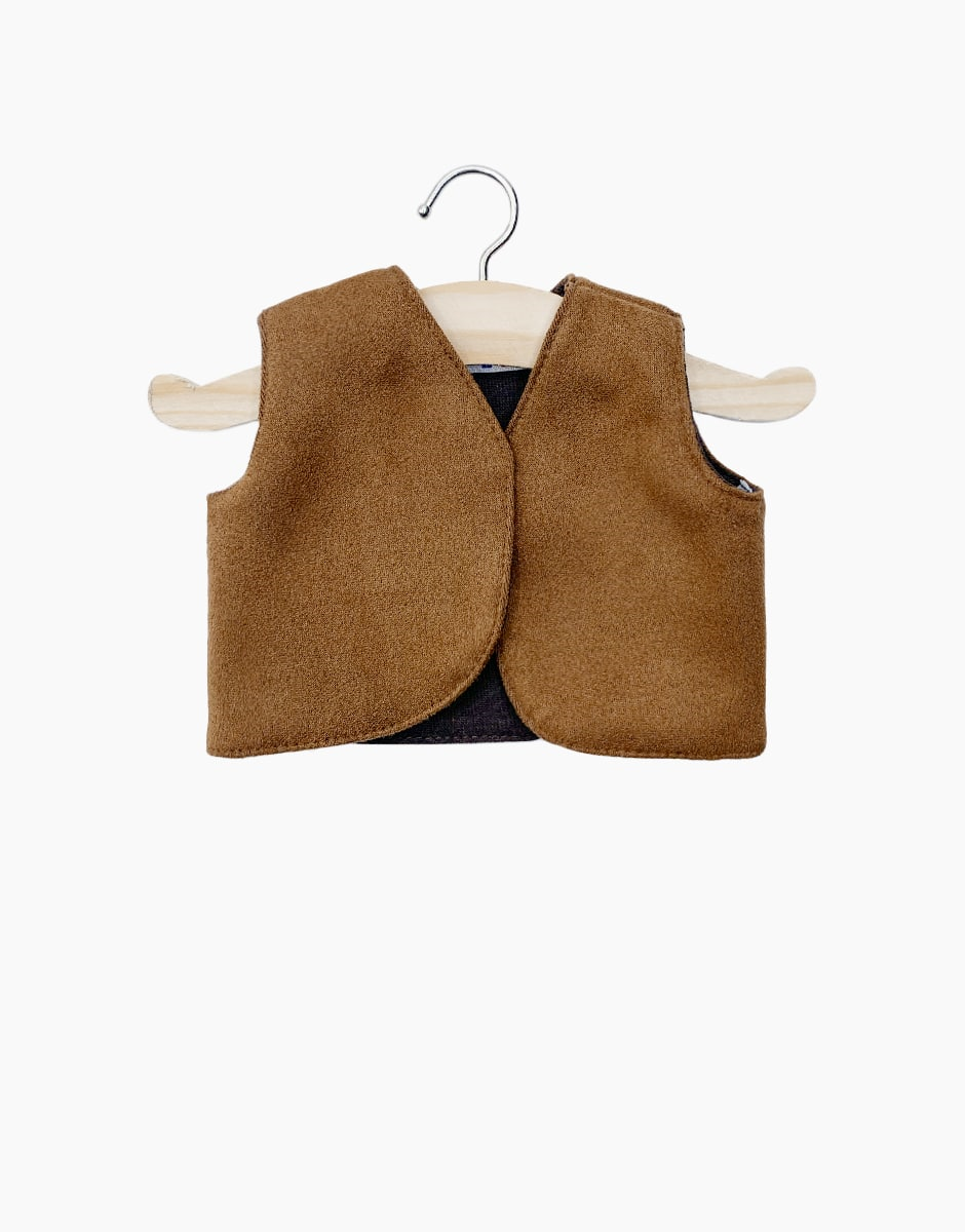 Gilet sans manche en daim marron