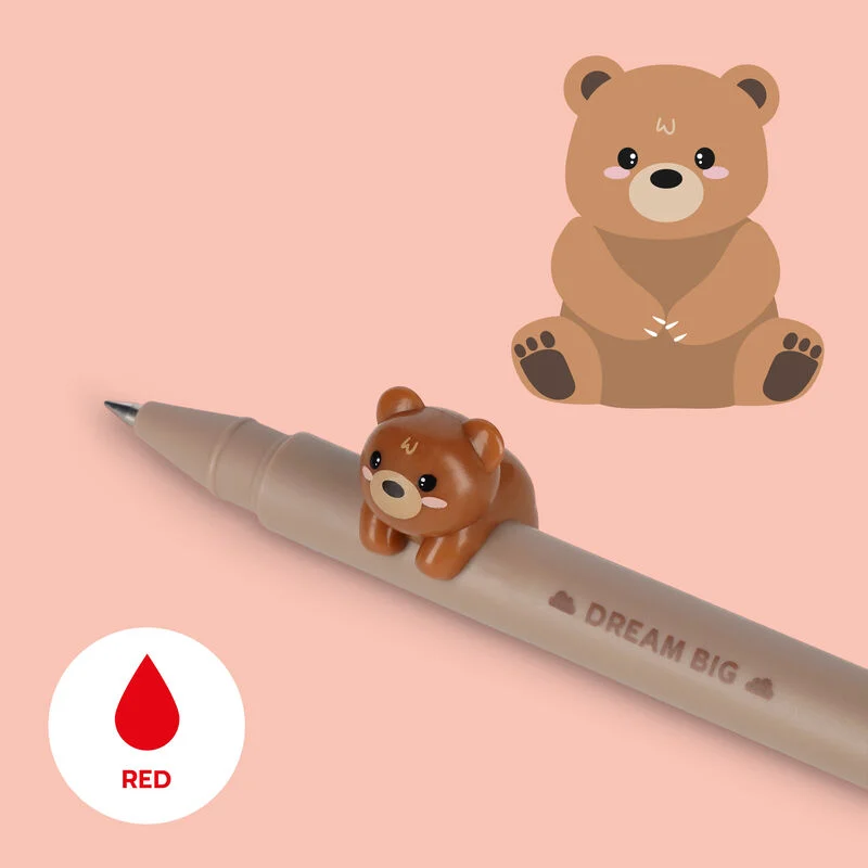 GEL PEN WITH ANIMAL DECORATION - LOVELY FRIENDS - TEDDY BEAR