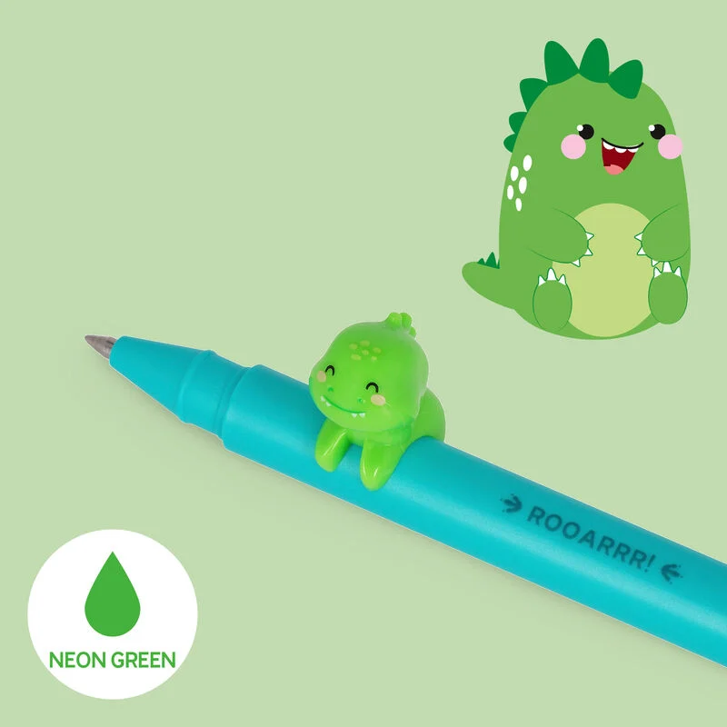 GEL PEN WITH ANIMAL DECORATION - LOVELY FRIENDS - DINO