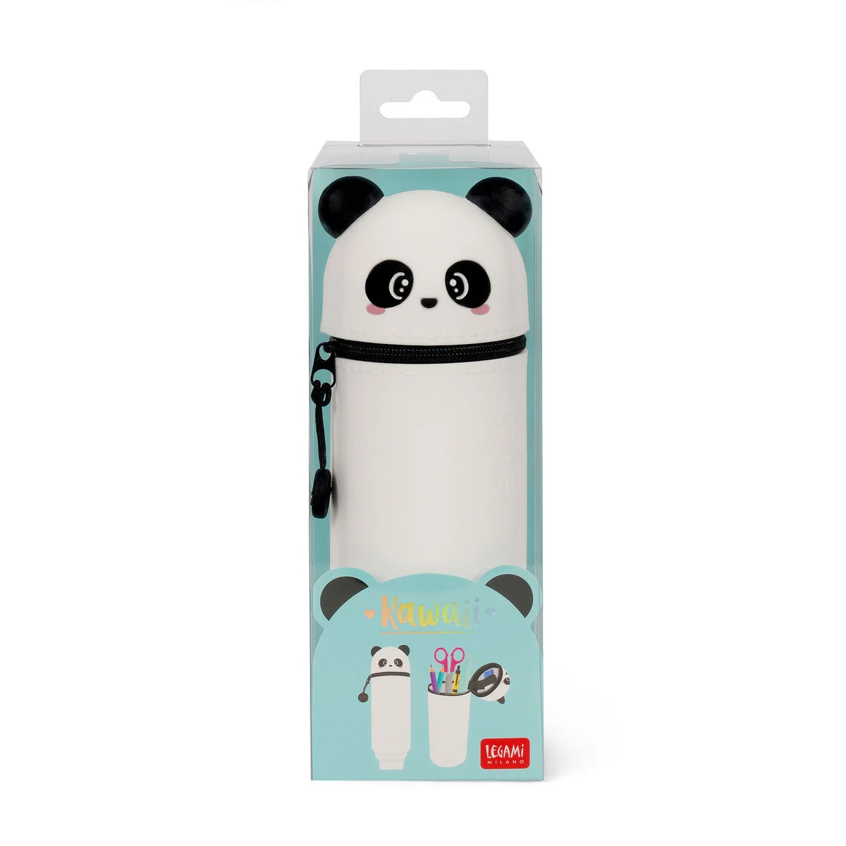 2-IN-1 SILICONE PENCIL CASE - KAWAII - PANDA