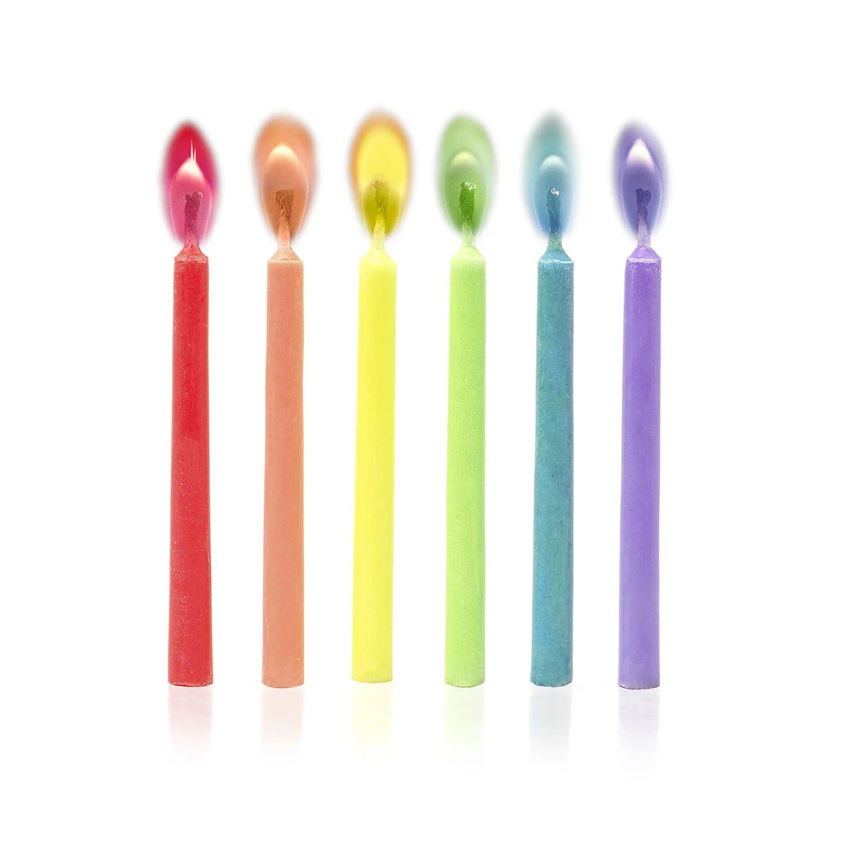 BOUGIES DE FÊTE FLAMME COLORÉE - PARTY CANDLES WITH COLOURED
