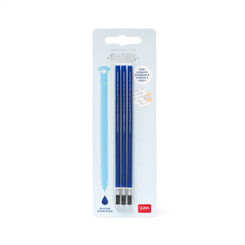 3 RECHARG. STYLO À ENCRE GEL - ERASABLE PEN REFILLS - BLUE