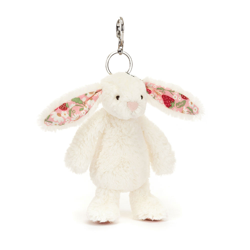 Blossom Cream Bunny 'Berry' Bag Charm - 18cm x 5cm x 4cm
