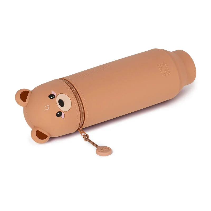 2-IN-1 SILICONE PENCIL CASE - KAWAII - TEDDY BEAR