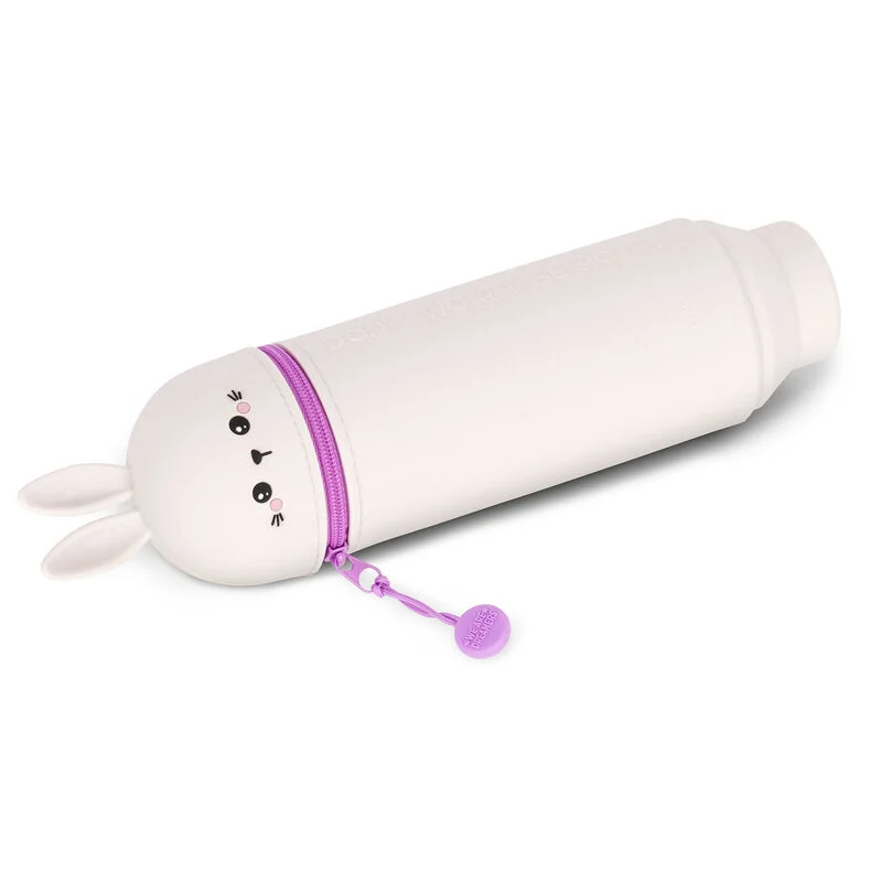 2-IN-1 SILICONE PENCIL CASE - KAWAII - BUNNY