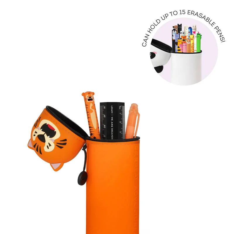 2-IN-1 SILICONE PENCIL CASE - KAWAII - TIGER