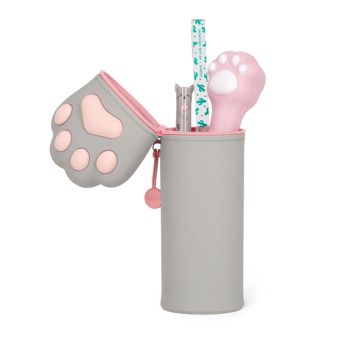 2-IN-1 SILICONE PENCIL CASE - KAWAII - KITTY