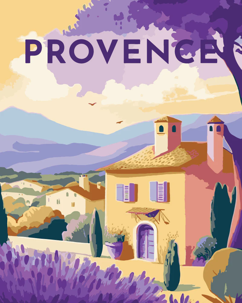 Peinture par numéros Figured'Art - Affiche Vintage Provence