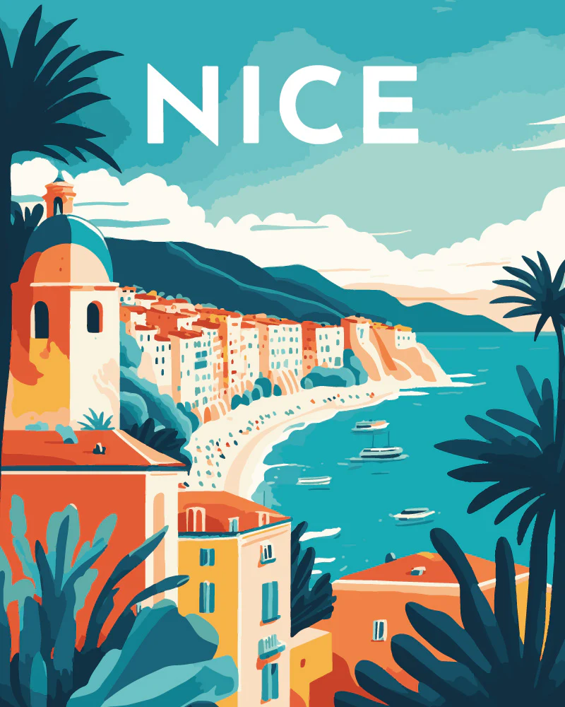 Peinture par numéros Figured'Art - Affiche Vintage Nice