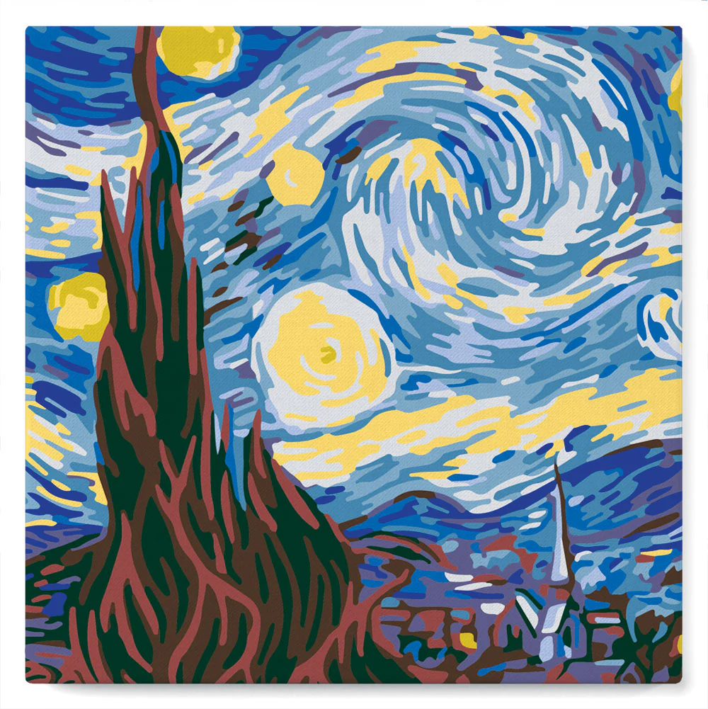 Mini Peinture par numéros Figured'Art - Van Gogh nuit etoilee