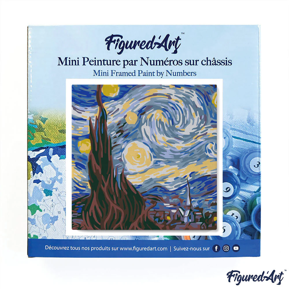 Mini Peinture par numéros Figured'Art - Van Gogh nuit etoilee