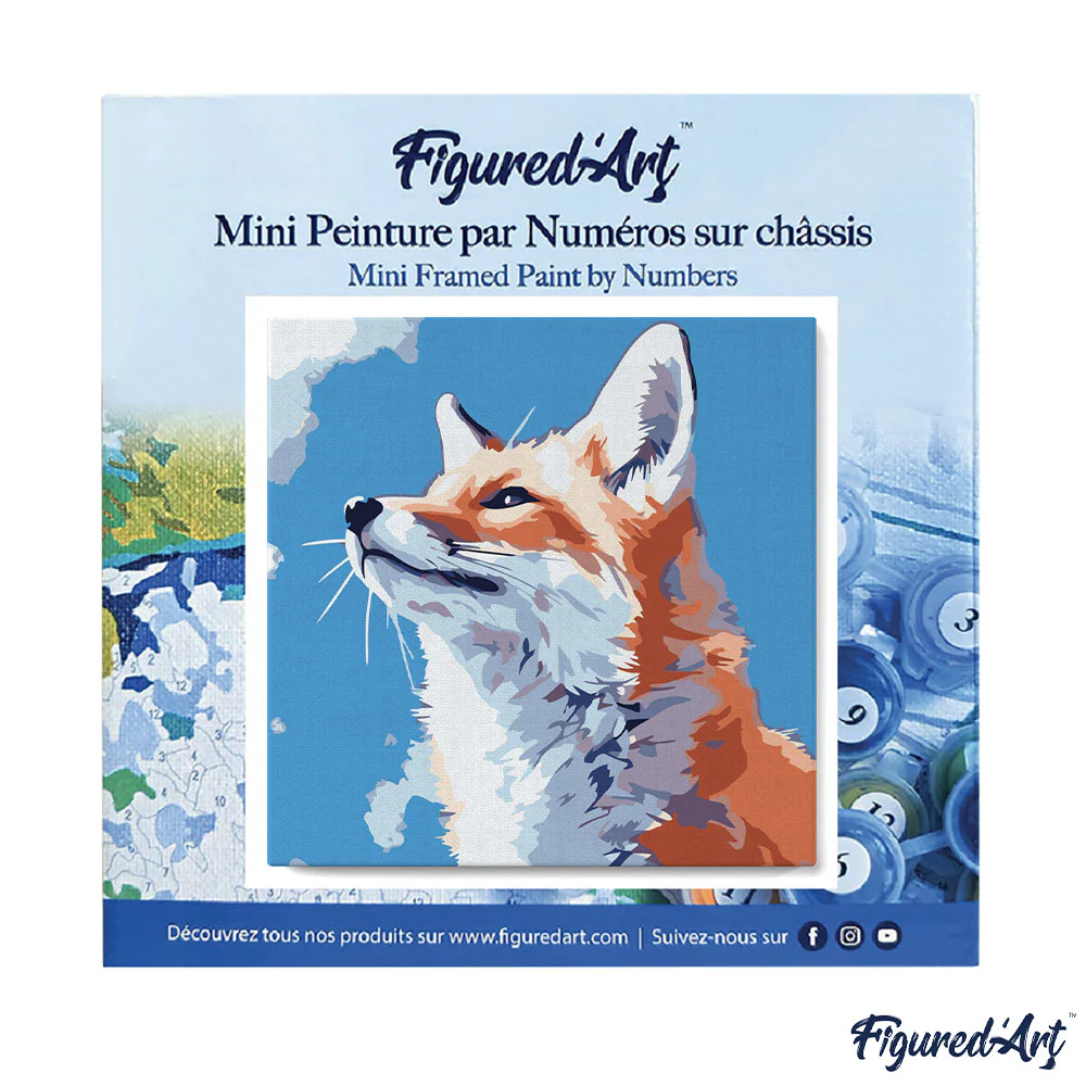 Mini Peinture par Numéros Figured'Art - Renard et ciel bleu