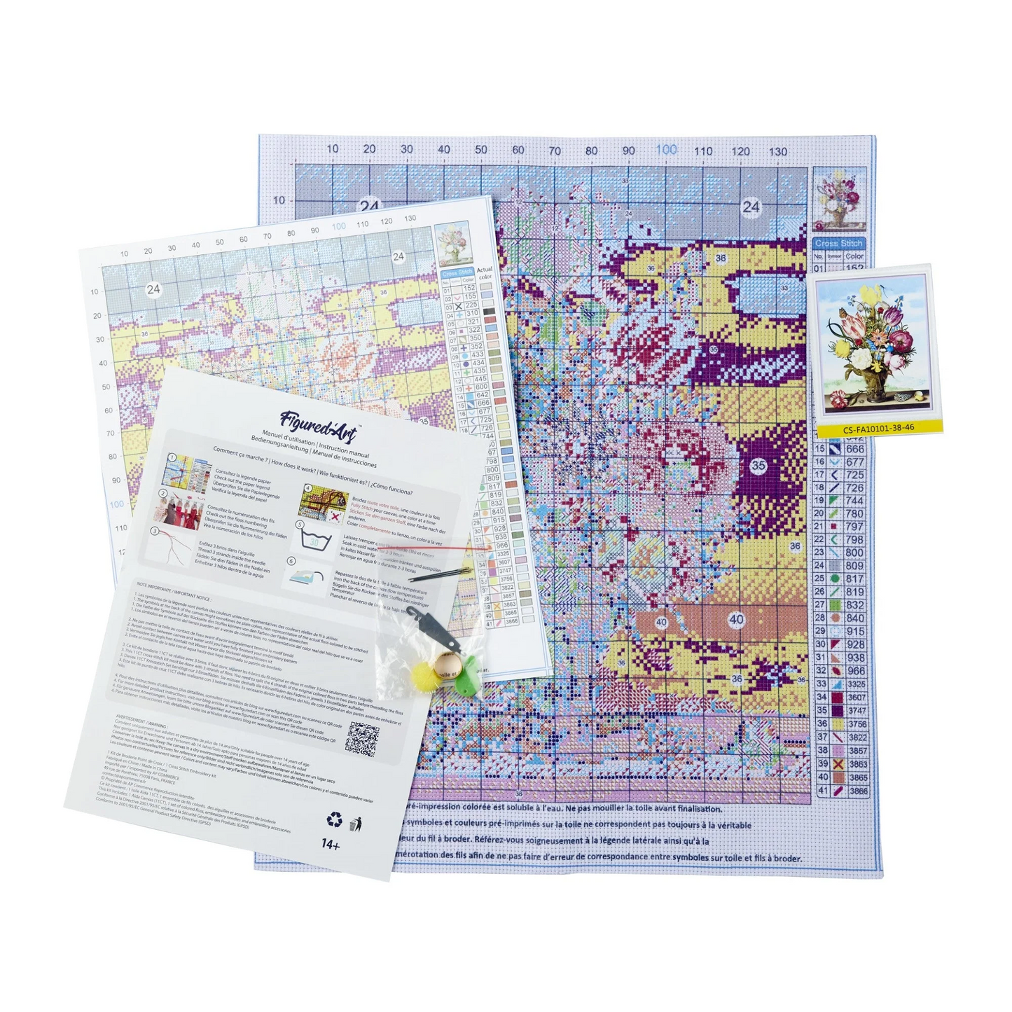 Broderie Point de croix Figured'Art - Bouquet de Tournesols