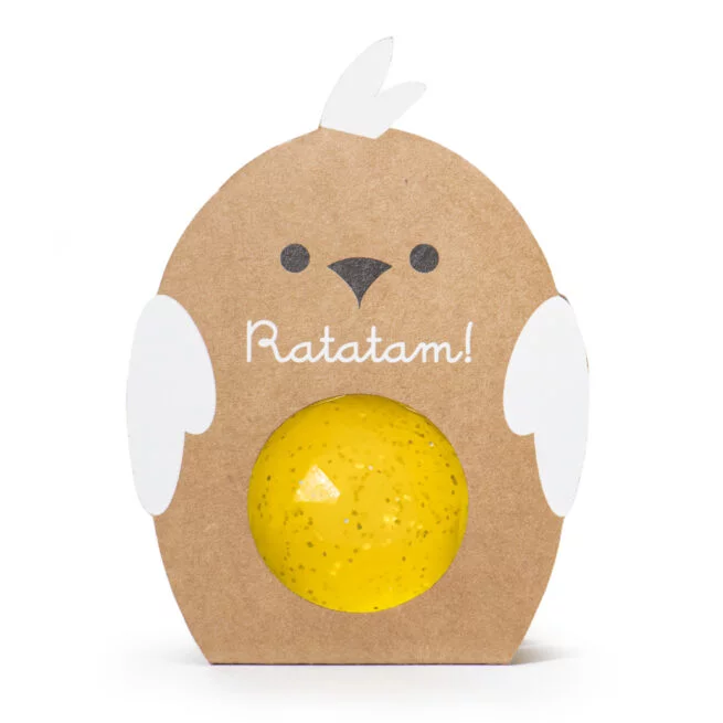 Balle rebondissante facettes oiseau - Jaune
