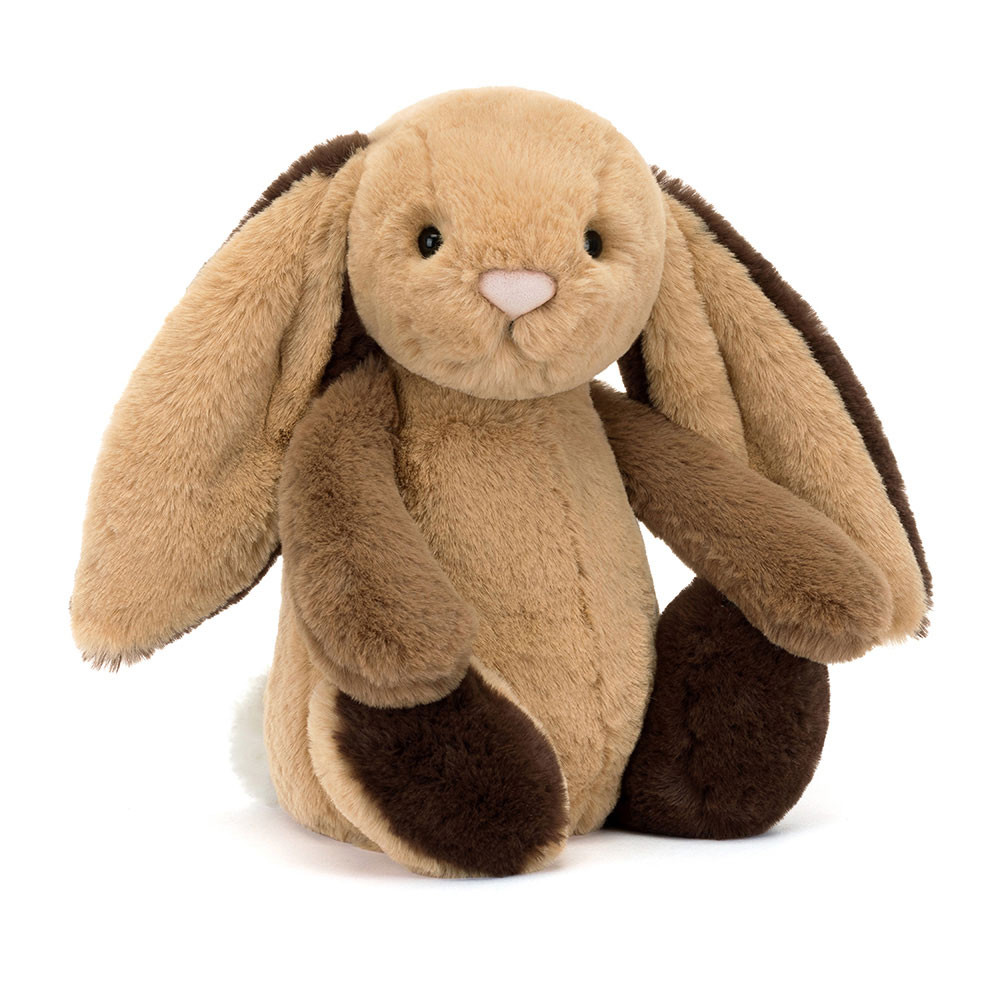 Bashful Patchwork Brown Bunny Original - 31cm x 12cm x 9cm