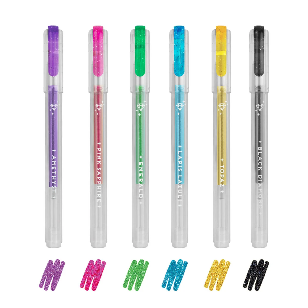 6 MINI STYLOS ENCRE GEL PAILL. - SHINE LIKE A DIAMOND - MULTICOLOR