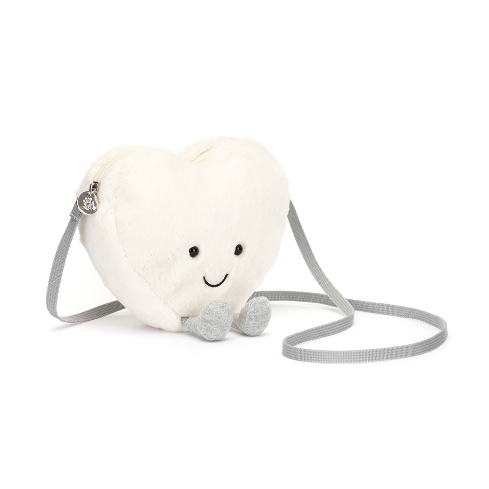 Amuseables Cream Heart Bag - 17cm x 18cm x 5cm