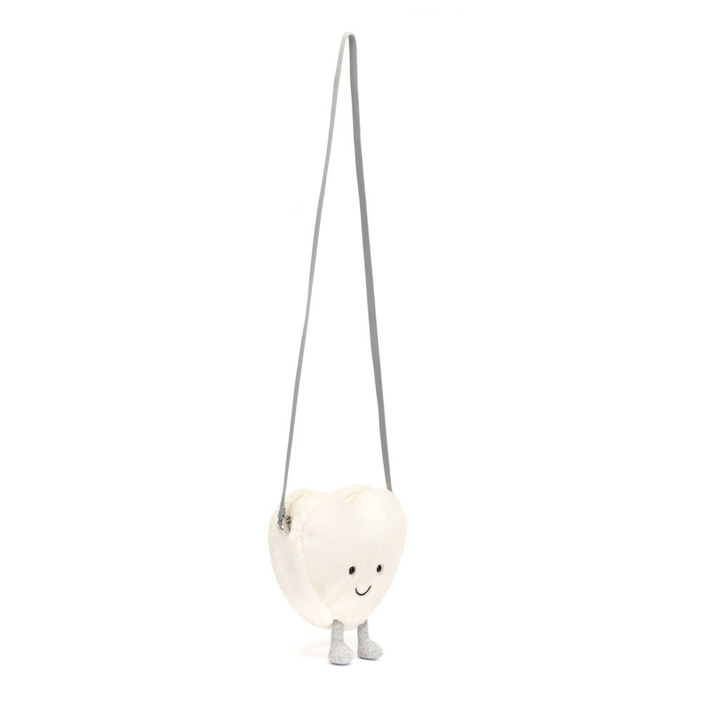 Amuseables Cream Heart Bag - 17cm x 18cm x 5cm