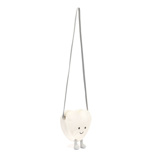 Amuseables Cream Heart Bag - 17cm x 18cm x 5cm