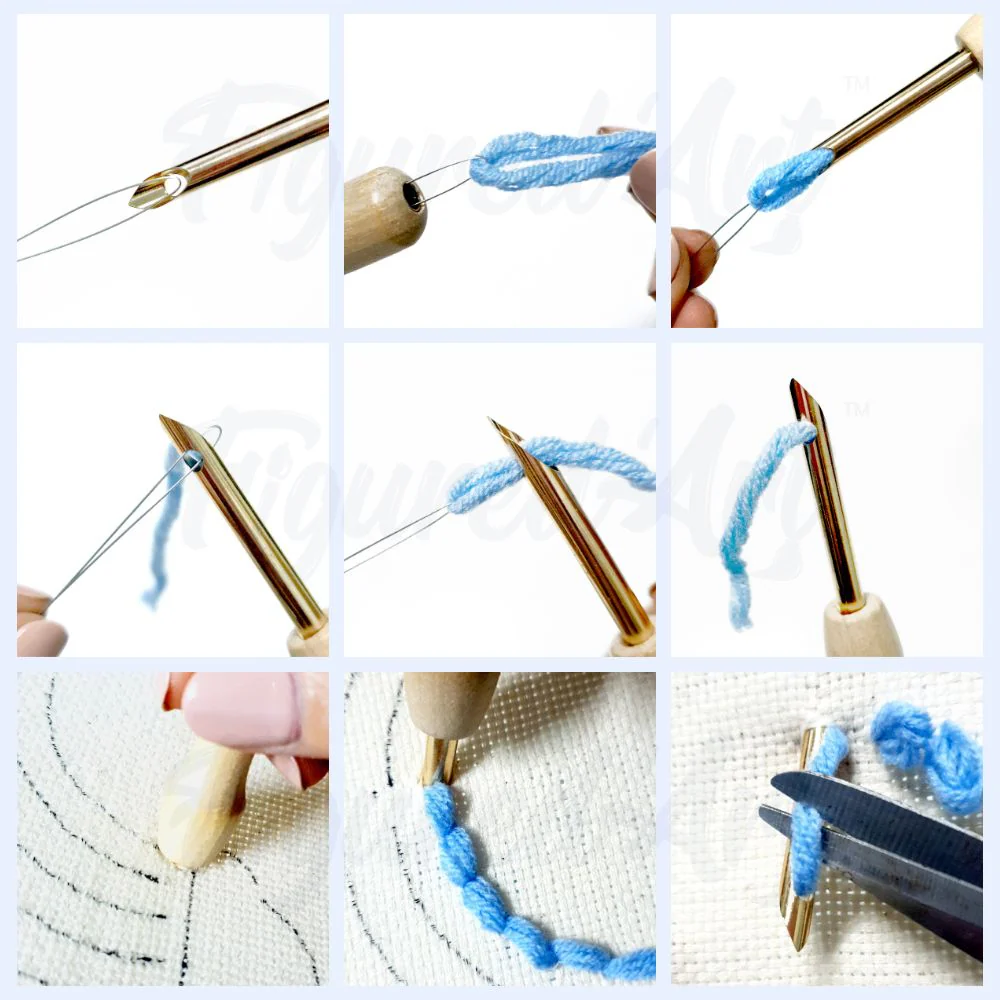 Punch needle Figured'Art - "CHAT DANS SON COUFFIN"