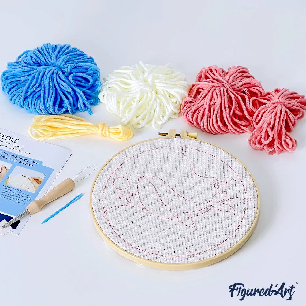 Punch needle Figured'Art - "JOLIE BALEINE BLEUE"