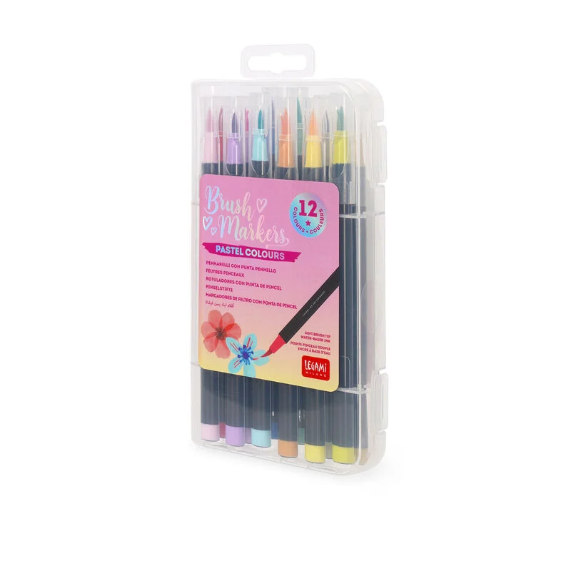 Set de 12 feutres pinceaux - Brush markers - Pastel colours