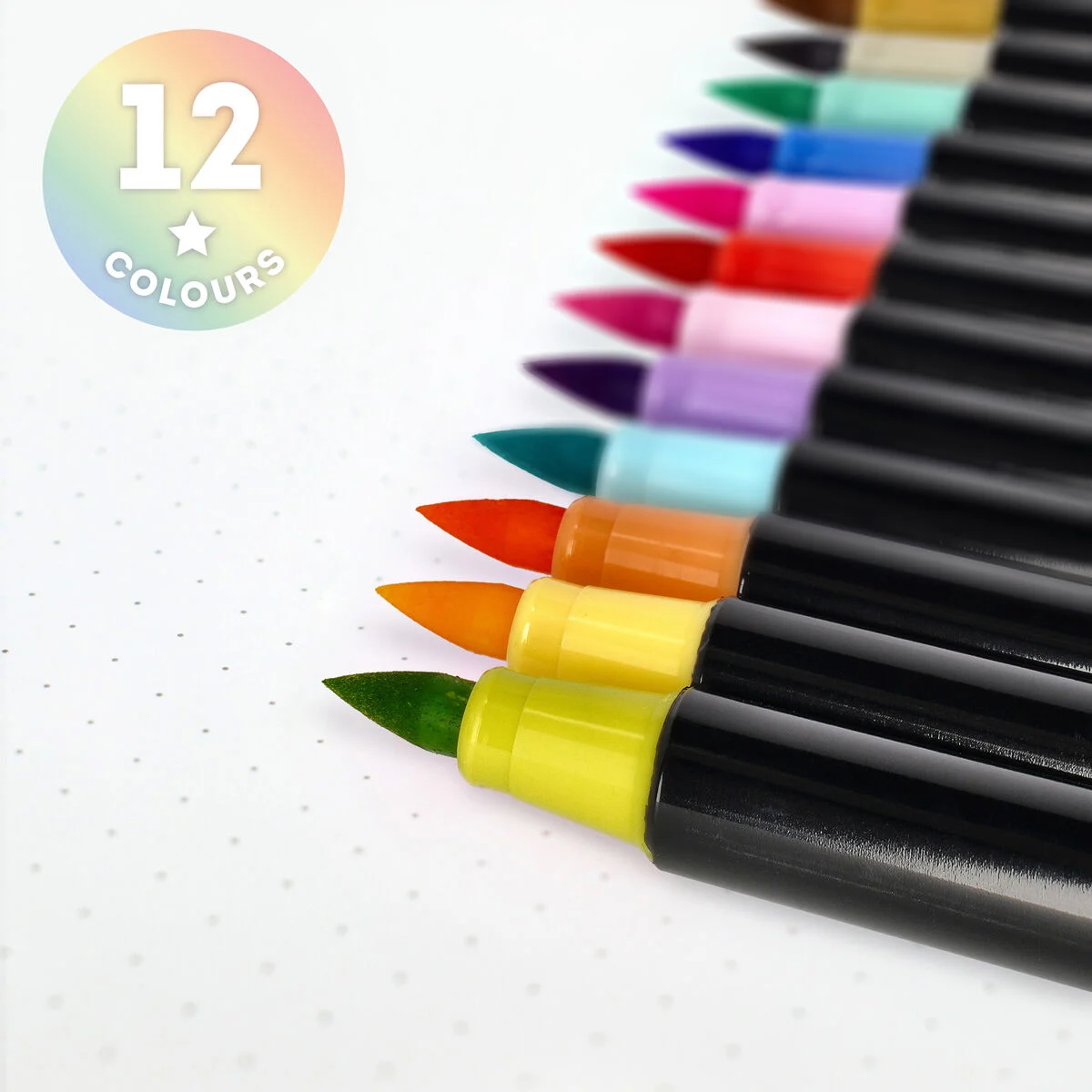 Set de 12 feutres pinceaux - Brush markers - Pastel colours