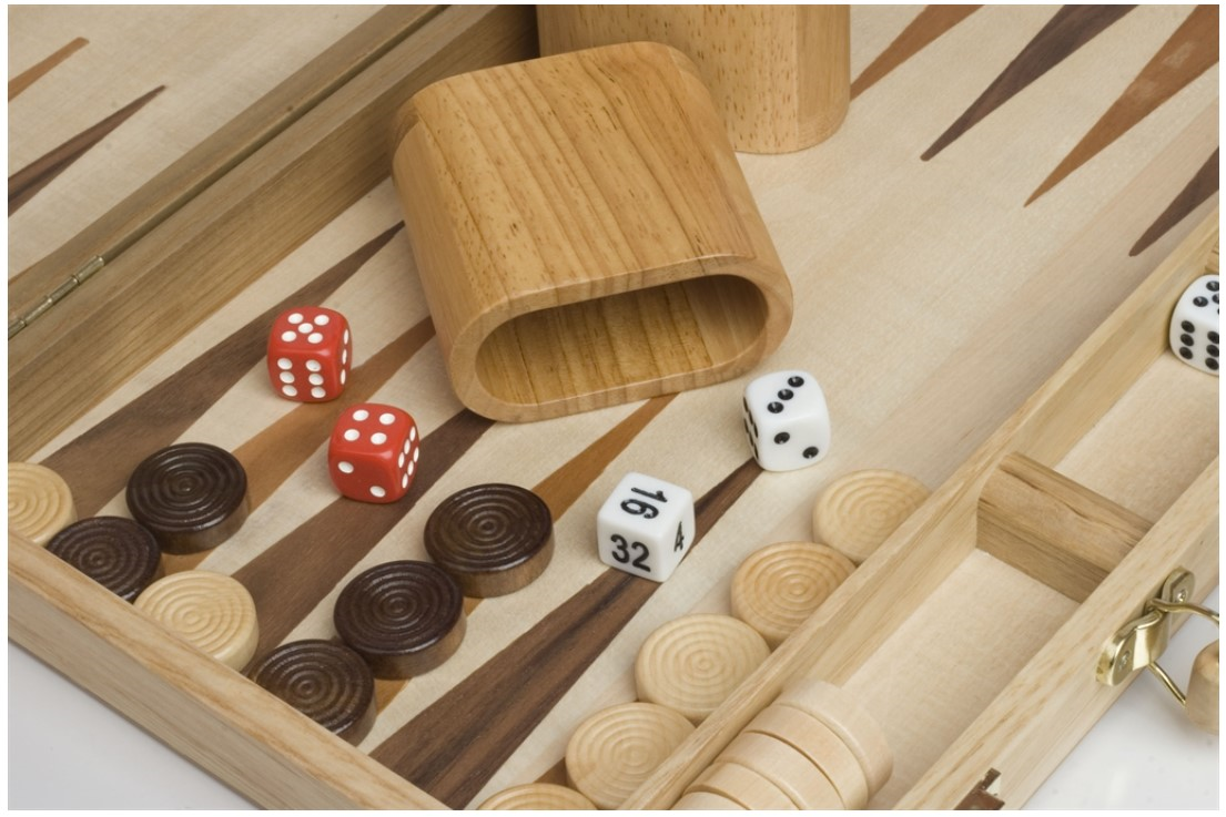 Backgammon bois naturel 38 cm
