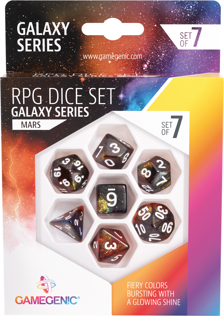 Galaxy Series - Mars- Set de 7 Dés JDRGamegenic