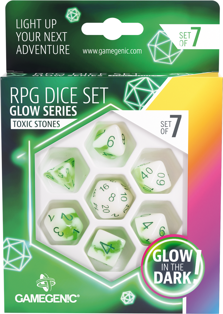 Glow Series -Venom Stones- Set de 7 Dés