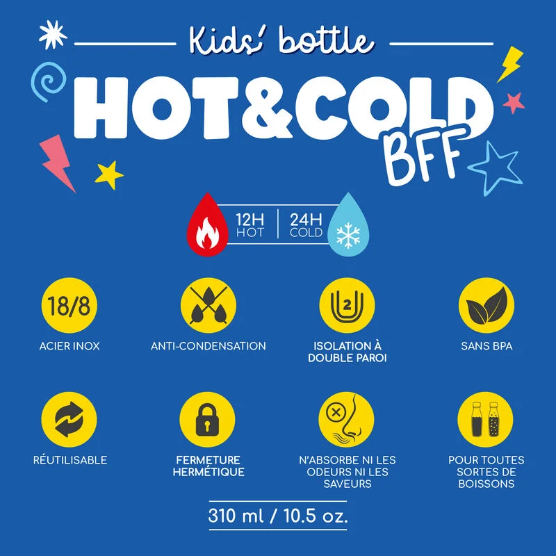 GOURDE ISOTHERME POUR ENFANT - HOT&COLD BFF - MONSTER