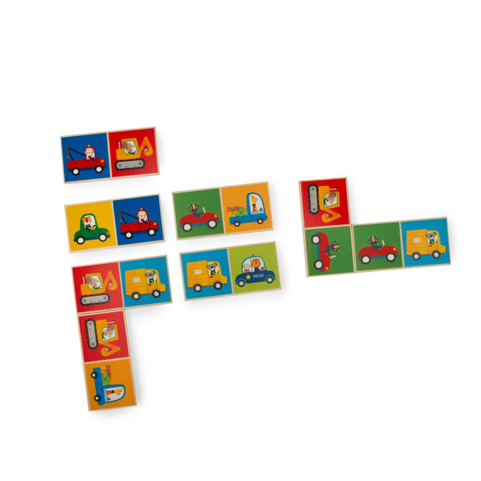 Domino véhicules en bois Les Popipop